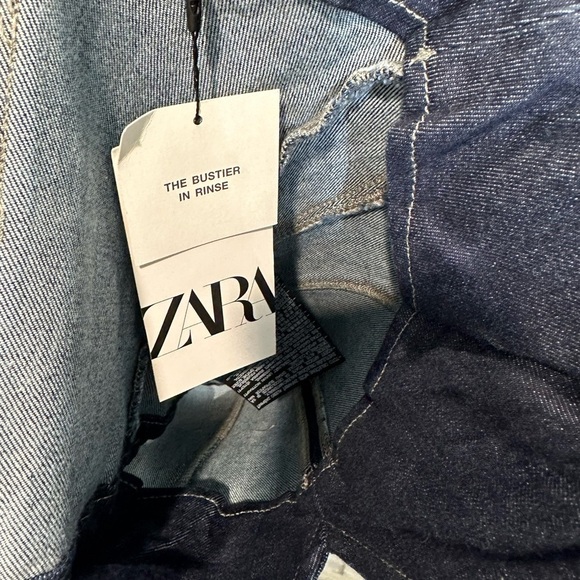 Zara SPLIT DENIM bustier CORSET in rinse - Picture 12 of 12